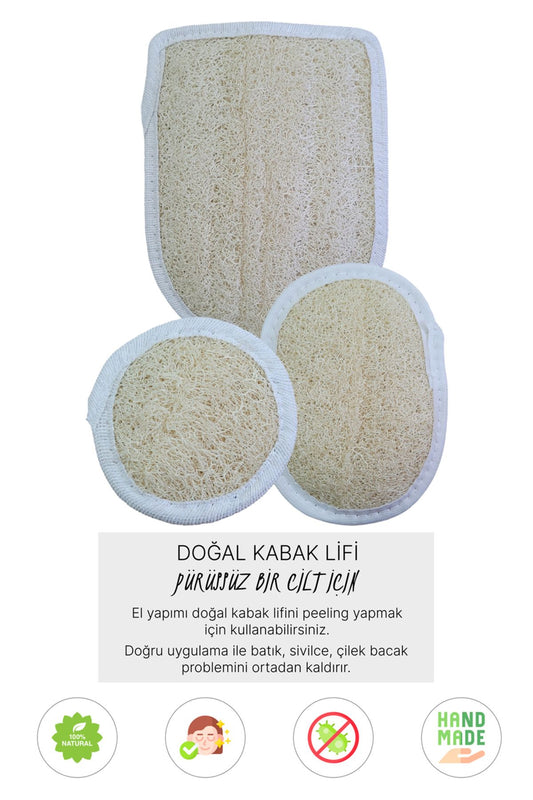 Doğal Kabak Lifi Eldiven + Oval + Yüz