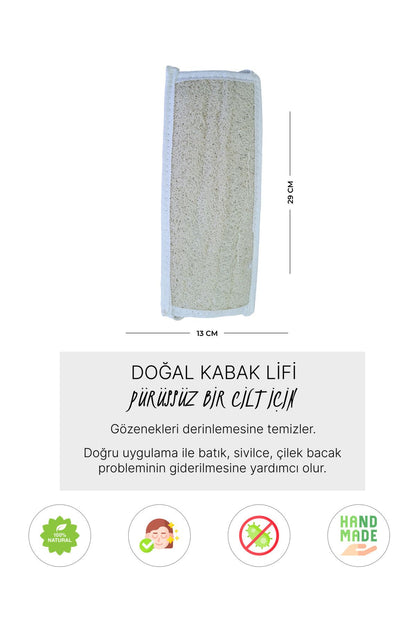 Doğal Kabak Lifi Uzun Sırt + Oval + Yüz